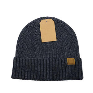 Fabricants de bonnets personnalisés pour l'hiver Chapeaux Bennie en tricot côtelé de laine de haute qualité pour hommes et femmes - Product Image 5