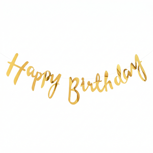 Party Love - 6 Guirnaldas Doradas de Feliz Cumpleaños de 4 Metros, Decoraciones Hechas en China, Modelo 44285 - Product Image 1