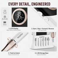 Machine à ongles sans fil professionnelle 35000 tr/min, 85W, 7800mAh, rechargeable, électrique, pour manucure et pédicure, avec support