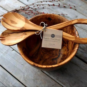 Tazón de mezcla hecho a mano ecológico de madera de acacia natural para uso seguro de alimentos resistentes por Chefs & Bakers de alta calidad - Product Image 1