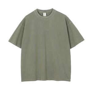 T-shirts pour hommes personnalisés imprimés DTG, effet délavé, 100 % coton biologique, coupe épaules tombantes et oversize, vente en gros - Product Image 3