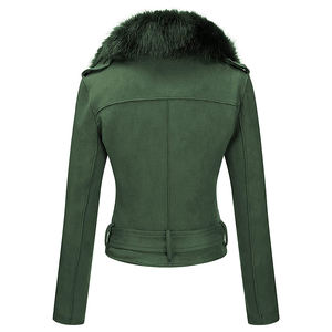 Veste en cuir personnalisée de haute qualité pour femmes avec col en fourrure Manteau en cuir pour femmes au design réversible et imperméable - Product Image 5