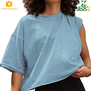 Camiseta de verano de ajuste Regular informal surtida personalizada para mujer, estilo antiguo lavado con ácido Vintage desgastado - Product Image 5