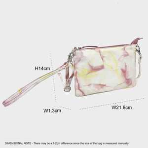 Tie Dye amarillo y rojo sobre base blanca cuero genuino de grano completo suave con asa de hombro ajustable Estilo Vintage proveedor superior - Product Image 2