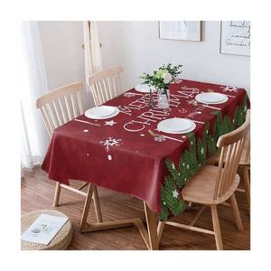 Chinese Style Christmas Bells Santa Embroidered Waterproof Oil Proof <b>Table</b> Cloth Lace Edge <b>Table</b> <b>Protector</b> Bulk Supply - Product Image 2
