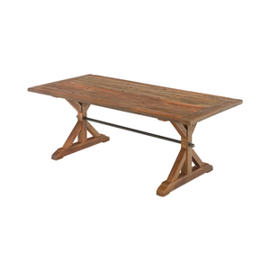 Natural <b>Solid</b> <b>Wood</b> Iron Finish Sliver Antique Top Natural In Wholesale Price Handmade Industrial Dining <b>Table</b> - Product Image 1