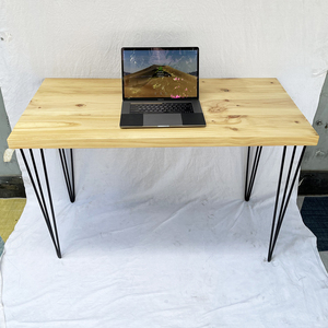 120x60cm Simple Design Pine Wood PC <b>Desk</b> with Hairpin Iron Legs <b>Folding</b> Feature for School Use-SPD68156 - Product Image 4