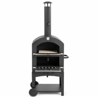 Four à pizza d'extérieur 12 pouces avec brûleur au bois, 400 ° Four à pizza C Max 156 cm de hauteur avec thermomètre et grille de cuisson