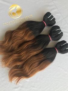 La mejor calidad superior 12 "Ombre ondulado al por mayor de paquetes de templo indio crudo directo de la máquina de la India extensión de cabello humano de trama Doble - Product Image 3