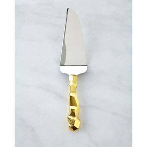 Luxueux Dessert de fête plaqué or Rose longue poignée en métal incroyable ensemble de serveur de gâteau de mariage en acier inoxydable - Product Image 5