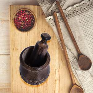 Handcrafted <b>Wooden</b> Antique Pestle and Mortar Grinder for Herbs-<b>Wooden</b> <b>Engraved</b> Hand Grinder-Kitchen Accessories-Home Decor - Product Image 3