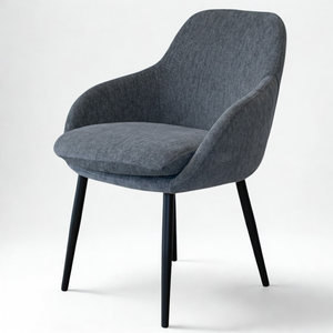LOTUS Modern Luxury European Style <b>Dining</b> <b>Chair</b> Soft Foam Seat Black Metal Legs for Hotel - Product Image 2