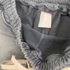 Pantalones Cortos Deportivos Personalizados para Hombre, Estilo Urbano, Estampados, Lavados con Ácido, Felpa Francesa, 100% Algodón, Desgastados y Rotos - Product Image 3