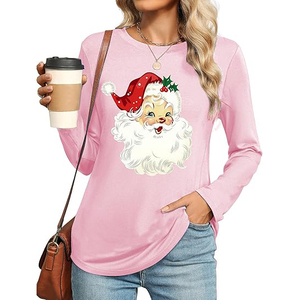 Camiseta de Punto Estampada para Mujer, Tejido de Algodón Mercerizado Suave, Estilo Casual, Diseño Moderno y Sólido - Product Image 5