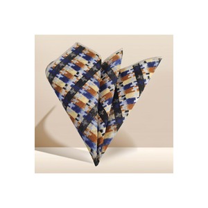 Pochette de costume bleu marine beige à motif ethnique imprimé, accessoire dans la catégorie Autres - Product Image 1