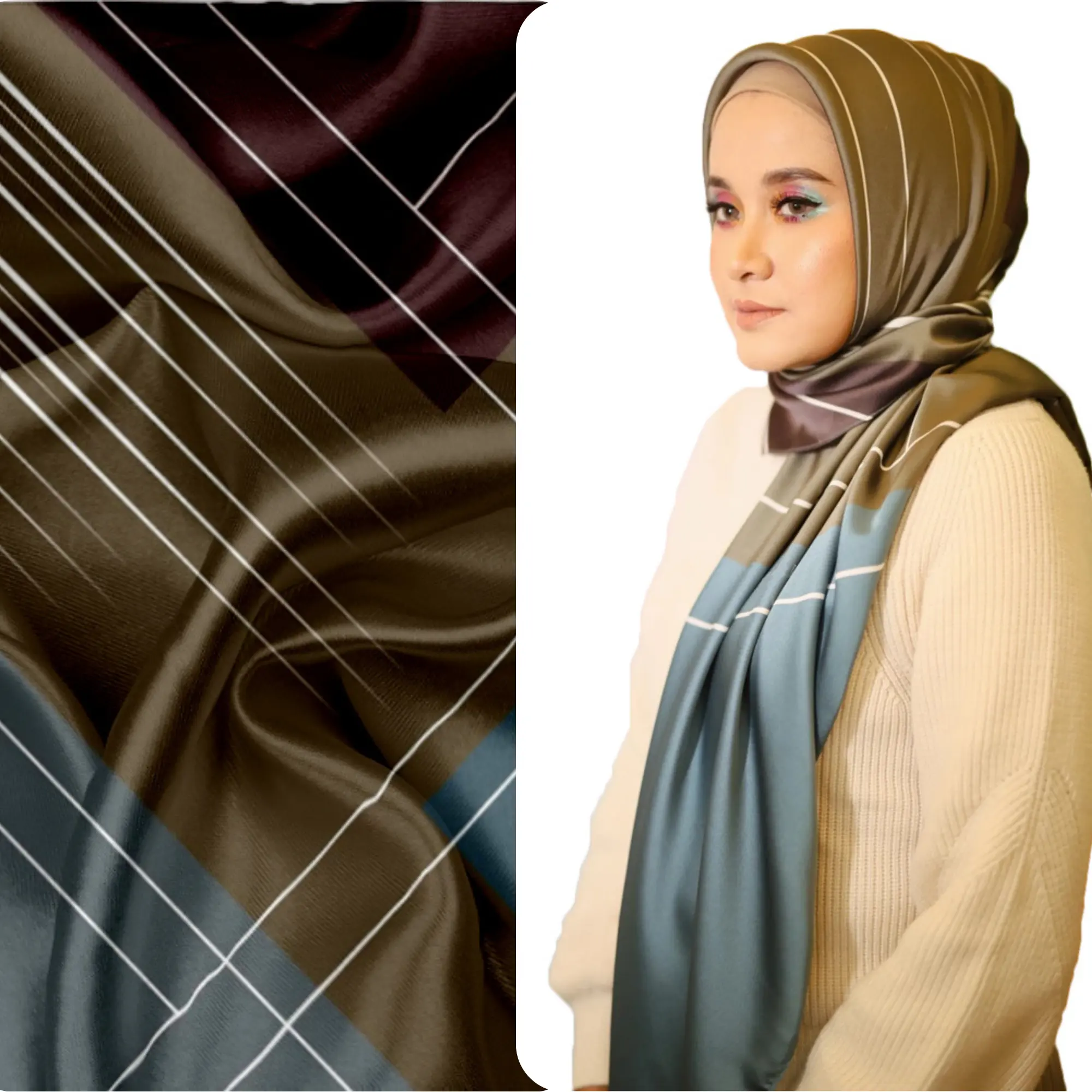High Quality Premium Smoothy Silk Square Scarf Hijab