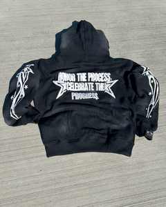 ชุดวอร์มผ้าหนาสไตล์วินเทจมีฮู้ดสำหรับผู้ชายผ้าคอตตอนผ้าเกล็ดปลาพิมพ์ลายสีจางใส่ Sweatpants100 % - Product Image 3