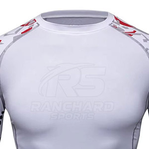 เสื้อรัดกล้ามเนื้อผู้ชายทรงสลิมฟิตยอดนิยม  เสื้อผ้าออกกำลังกายไซส์ใหญ่คุณภาพสูง เสื้อรัดกล้ามเนื้อผู้ชายคอกลม - Product Image 5