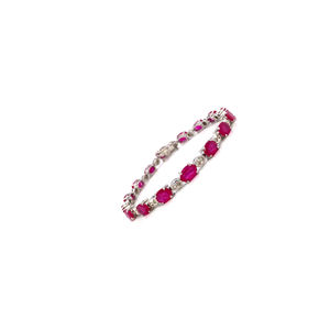 Women Ruby Pink Diamond Wedding Jewellery Set <b>Love</b> Gemstone <b>Bracelet</b> for Women's Party Wear - Product Image 1