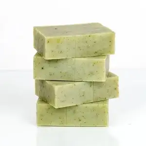 Jabón natural a base de hierbas de té verde, jabón ecológico, paquete a granel personalizado, barra de jabón verde - Product Image 1