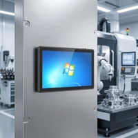 Computadora Industrial Resistente de 17 Pulgadas con Montaje en Pared IP65, Carcasa Metálica sin Ventilador, VESA, HDMI, VGA, LAN Integrados para Máquina CNC