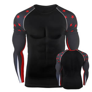 Protector de sarpullido de cuello redondo para hombre, ropa de Fitness ajustada, color personalizado - Product Image 5