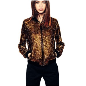 Blouson bombardier à col montant blousons bombardiers à motifs personnalisés de qualité supérieure à paillettes pour femmes vente en gros de vestes d'hiver pour femmes - Product Image 1
