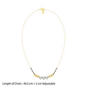 Mangalsutra en or jaune de qualité supérieure, serti de diamants Anitha, plaqué or, fait à la main, bijoux ethniques de créateur, pour femmes, à porter au quotidien - Product Image 1