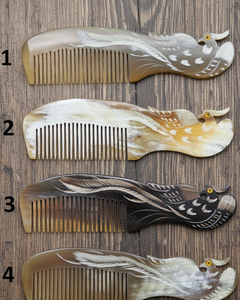 Peine de Cuerno de Vaca Natural Ecológico Antiestático para Masaje y Peinado, Hecho a Mano, Pulido, Herramienta de Alta Calidad para el Cuidado del Cabello - Product Image 1