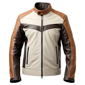 Chaqueta de cuero vintage con cuello levantado y múltiples cremalleras con logotipo personalizado para hombre Chaqueta de invierno de alta calidad con nuevo diseño elegante - Product Image 1