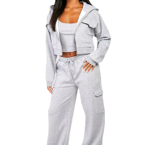Nuevas Sudaderas Cortas con Capucha para Mujer al por Mayor, de Alta Calidad, con Logotipo Personalizado, Material de Algodón 2025 - Product Image 2