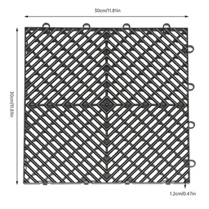 Carreaux de sol de garage à emboîtement 25/55 PCS Carrelage de terrasse avec drainage de l'eau de neige Revêtement de sol 12x12" - Product Image 1