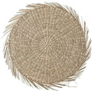 พรมผักตบชวาทรงกลมงานแฮนด์เมดจากเวียดนามธรรมชาติตะกร้าจัดเก็บของสำหรับบ้านและห้องครัว (15223 HLB) - Product Image 1