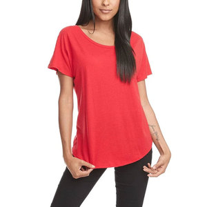 Scoop Neck <b>Tee</b> | Ribbed <b>Tee</b> T <b>Shirt</b> | Wholesale Womens Clothing T <b>Shirts</b> - Product Image 4