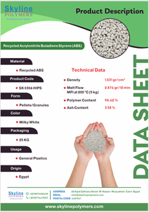 Plastique recyclé blanc laiteux de styrène de butadiène d'acrylonitrile de granules d'ABS pour le moulage par injection - Product Image 2