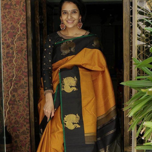 ผ้าส่าหรีสำหรับผู้หญิงผ้าแจ็คการ์ดที่อุดมไปด้วยดีไซน์ใหม่ล่าสุด - Product Image 1