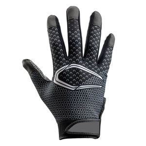 Gants de récepteur de football américain de haute qualité en cuir avec dos en maille à poignée collante coupe respirante couleurs personnalisées pour une utilisation en équipe - Product Image 2