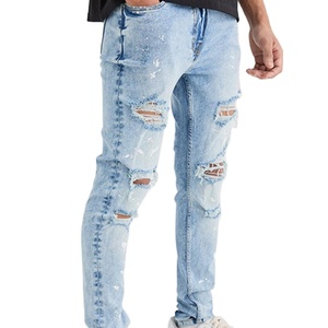 ออกแบบกางเกงยีนส์ลำลองทรงสลิมฟิตสไตล์ดิสเทรสของคุณเอง สินค้าขายดี สตรีทแวร์แฟชั่นใหม่ กางเกงยีนส์ผู้ชายแบบยืดได้ - Product Image 2