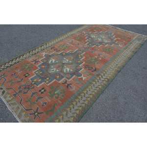 Alfombra verde naranja Kilim de área grande, 5,6x10,7 pies, tejido plano turco, respaldo de látex de lana para pasillo, habitación rectangular, modelo de habitación, alfombra - Product Image 2