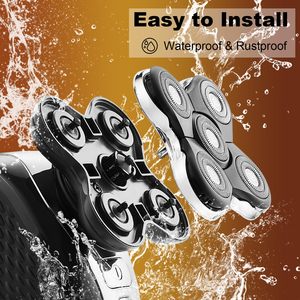 Paquete de 3 cabezales de repuesto para afeitadora eléctrica, mini afeitadora rotativa eléctrica, cuchillas dobles y triples, funcionamiento alemán, lavable. - Product Image 4