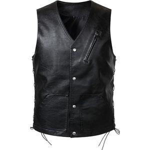 ¡Novedad de 2025! Chaleco de moto de cuero en blanco para hombre, diseño personalizado, chaquetas de cuero con cremallera estampadas, ropa de invierno transpirable - Product Image 1