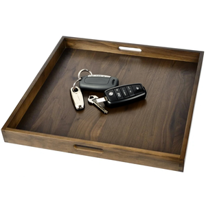 Bandeja de servicio decorativa rectangular personalizada para el hogar, hotel, restaurante, madera, mármol, ratán, acrílico, plato de almacenamiento - Product Image 1