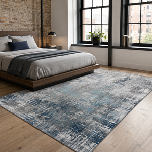 Alfombra Lavable Moderna Color Gris Pizarra con Diseño de Mosaico Netline Home Keepsake - Product Image 3