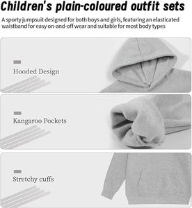 Ensemble de survêtement décontracté pour enfants, vêtements de sport légers, vente en gros, fabricant d'ensembles de sport tendance pour enfants - Product Image 2