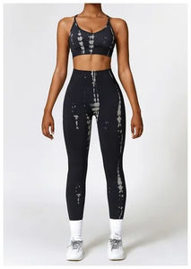 Ensemble de yoga pour femmes de qualité supérieure, marque privée, en stock, pour usage extérieur, en polyester, meilleur fournisseur direct d'usine. - Product Image 3