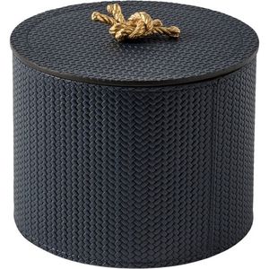 Cesta de lavandería de metal de diseño decorativo negro mate con borde dorado en la parte superior Juego de 2 cestas de almacenamiento redondas - Product Image 4