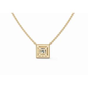 Pendentif élégant en diamant de laboratoire de type princesse, halo de royauté, 1,031 ct, or 9 KT, 14 KT, 18 KT, bijoux en gros, OEM, B2B, export - Product Image 4