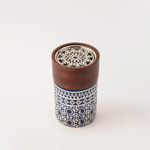 Mubkhar de madera a rayas hecho a mano-Quemador Bakhoor árabe tradicional con diseño moderno - Product Image 4