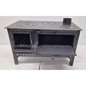 Poêle de cuisine Dorello Black Sea avec foyer en verre et poêle à granulés de bois pour le chauffage au bois - Product Image 3