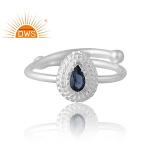Diseño hecho a mano 925 Plata Natural Londres Topacio Azul anillo de piedras preciosas para mujer joyería personalizada para mujer regalo para ella - Product Image 3